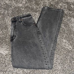 Grey Abercrombie & Fitch Curve Love Ultra High Rise Ankle Straight Jeans